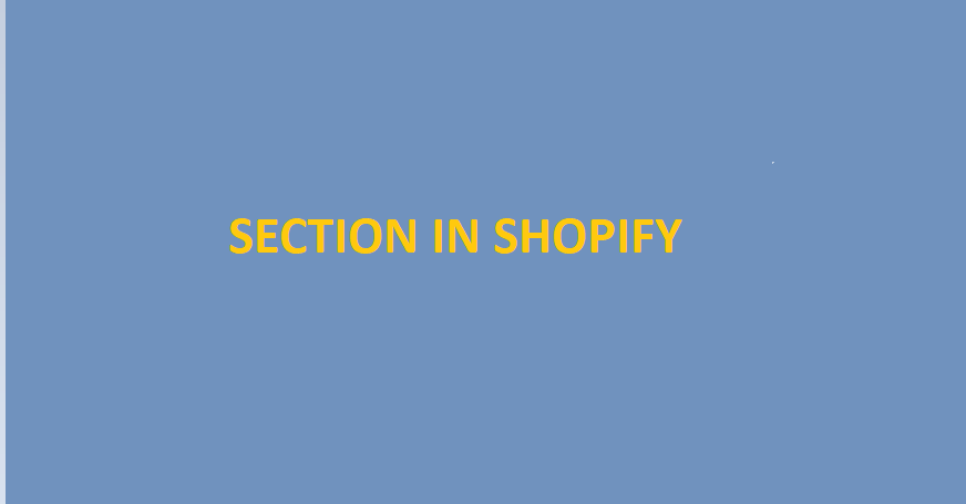 Create section in shopify